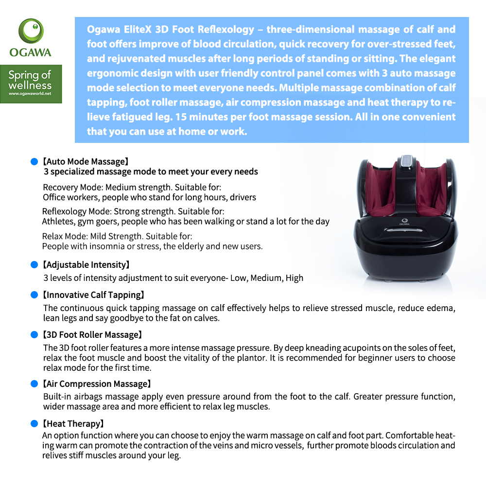 OGAWA EliteX 3D Foot Reflexology Foot Massager